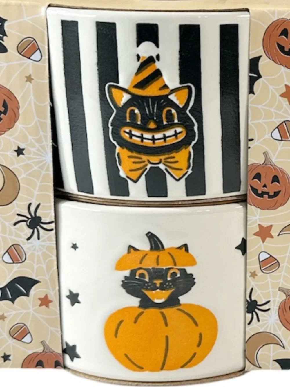 NEW Bakeshop HALLOWEEN KITTY Ramekin Set/4 🎃🐈‍⬛🎃